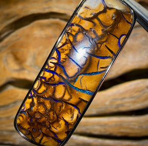 Sterling Silver - Top Tan Tribal Boulder Opal UNISEX Pendant