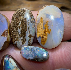 🔒71.6cts - 7x Finished Queensland Boulder Opal Parcel Below Cutting Cost