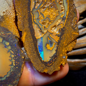 801cts - 3x Yowah Nut Crystal Centre Trio Rough Parcel. Australian Boulder Opal
