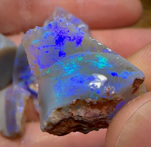 61.8cts - 5x Lightning Ridge Crystal and Dark Opal Rough Parcel