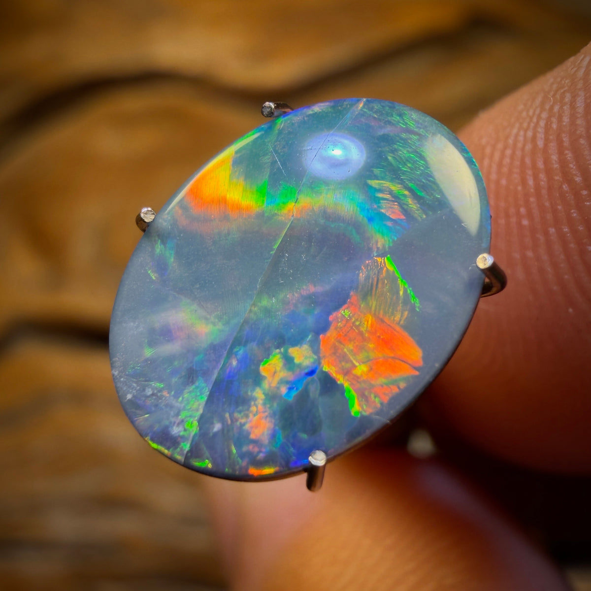 🔨 AUCTION 🔨 No Reserve 2.3cts - Awesome Ribbon Pattern Australian Boulder Opal Doublet. RECUTTERS DELIGHT