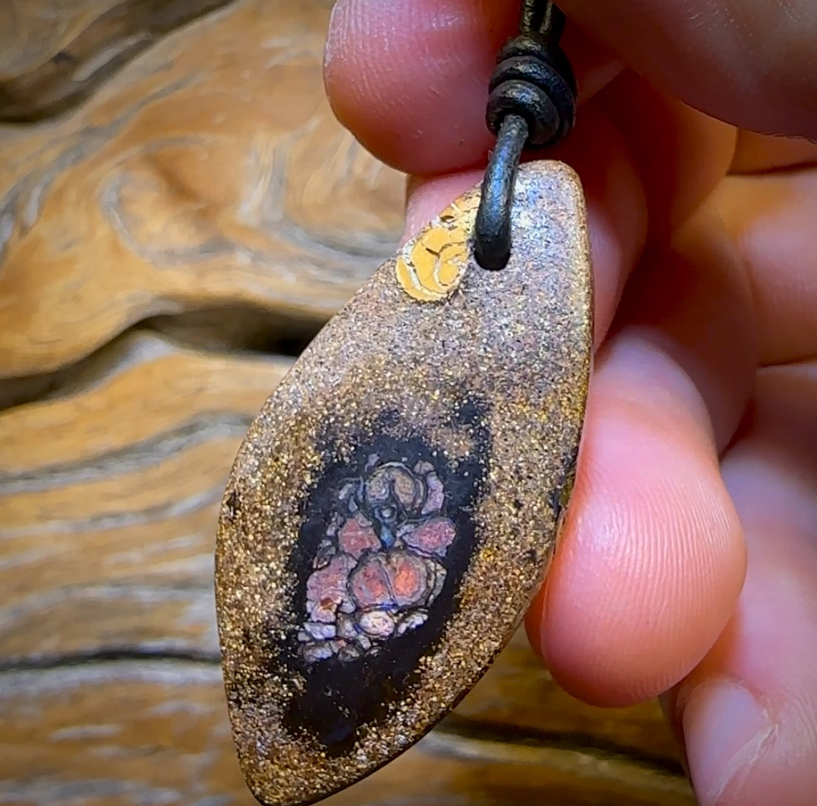 42 x 20mm - Drilled Australian Tribal Boulder Opal Necklace