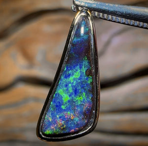 14k Gold - Solid Australian Boulder Opal Pendant