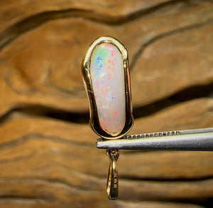 18k Red 🔥 Gold and Diamond - Solid South Australian Opal Pendant - Opal Whisperers