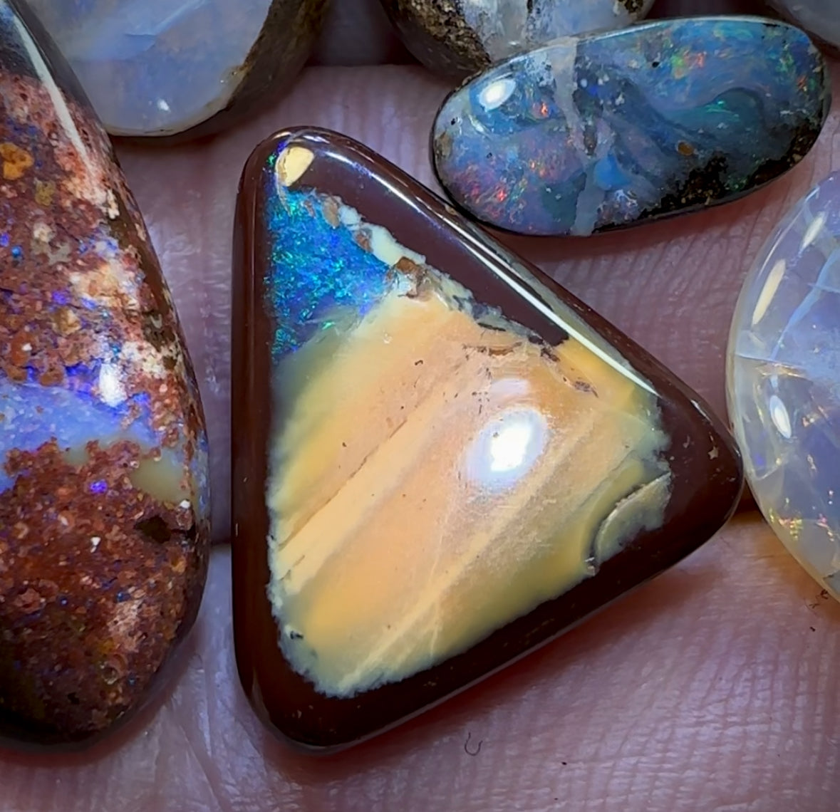 🔒71.6cts - 7x Finished Queensland Boulder Opal Parcel Below Cutting Cost