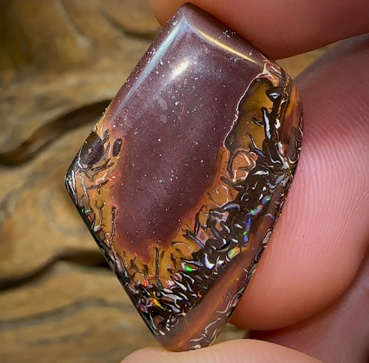 33.6cts - Yowah Nut Opal. Tribal Pattern - Opal Whisperers