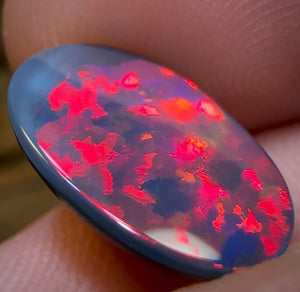 2.45cts I’m On Fire RED ON BLACK Lightning Ridge Black Opal - Opal Whisperers