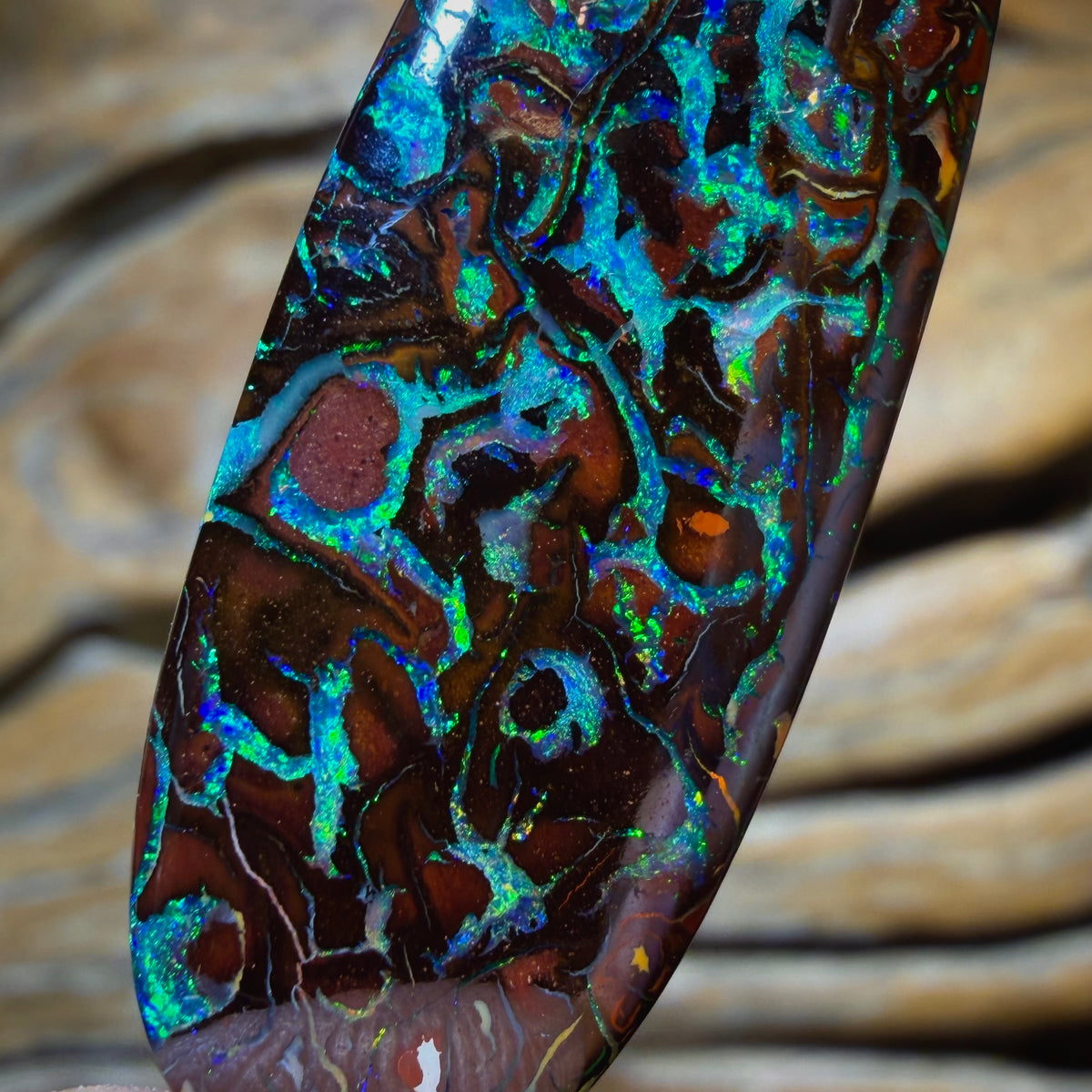 34.7cts - TOP Tribal Queensland Boulder Opal from Koroit. Double Sided