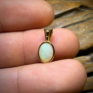 BARGAIN CARD! Sterling Silver Gold Plated - Solid South Australian Crystal Opal Pendant