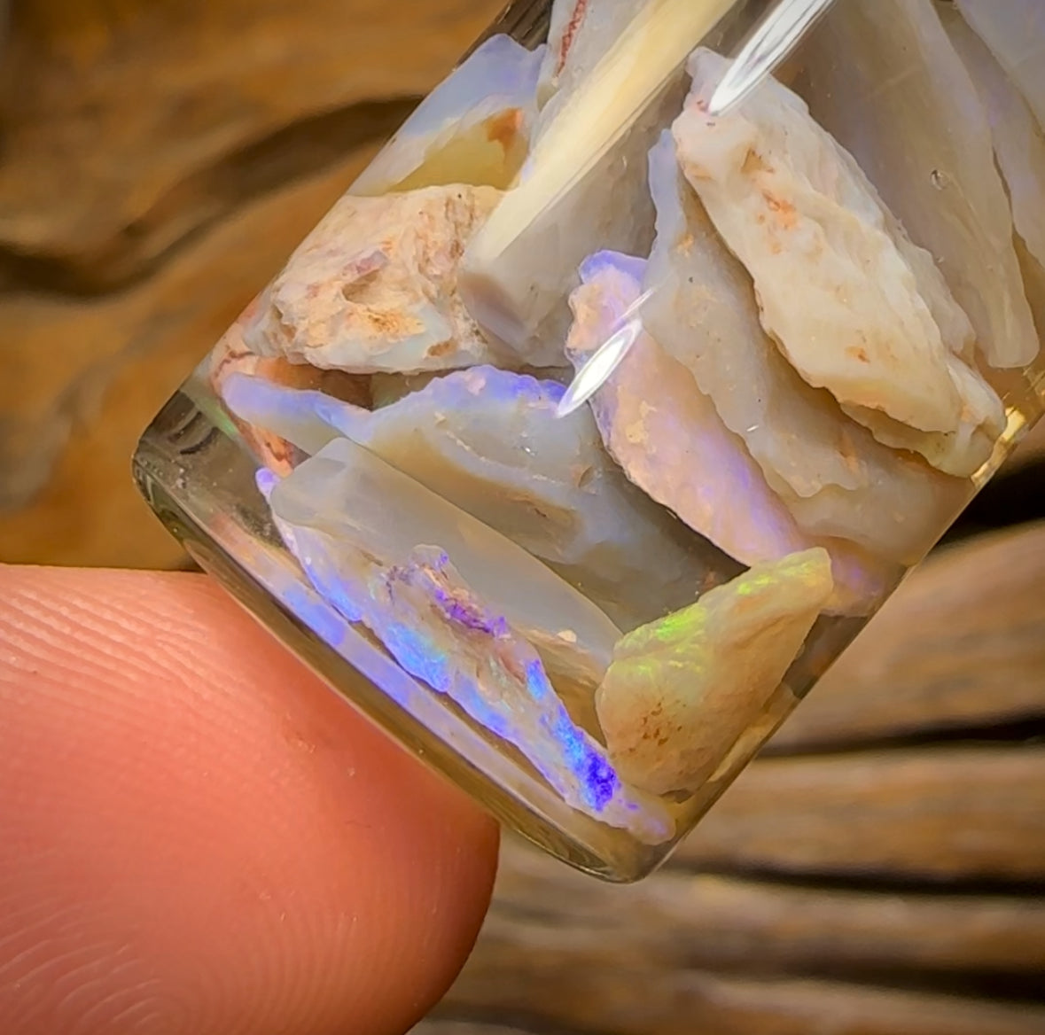 62.7cts - Rare Mintabie Rough Opal Vial. South Australian Opal