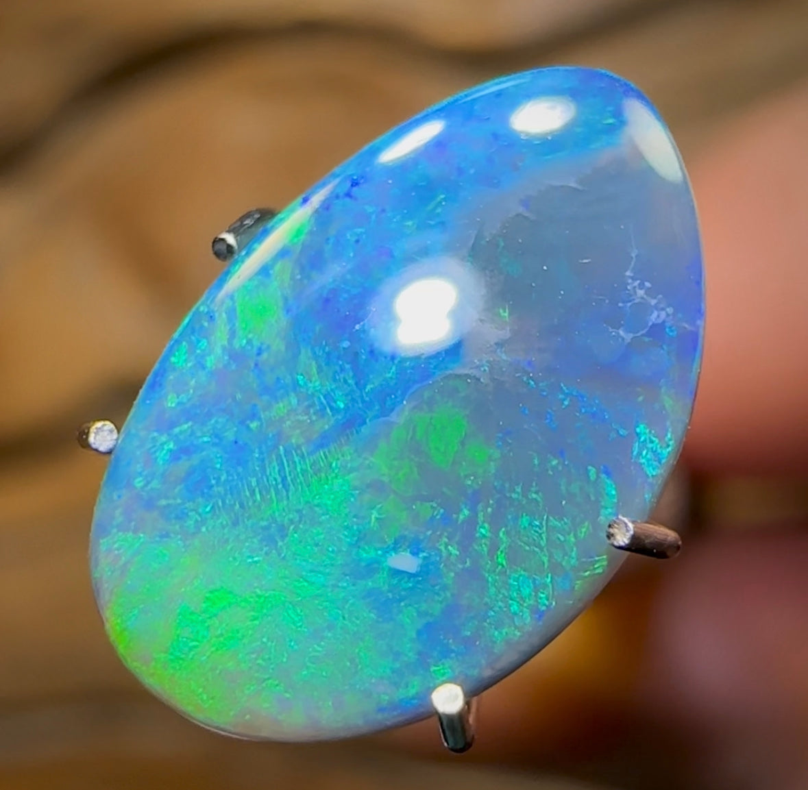 2cts - Lightning Ridge Semi Black Opal - Opal Whisperers