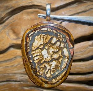 Solid Blonde Tribal Queensland Boulder Opal Unisex Pendant