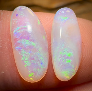 2.9cts - Lightning Ridge Crystal Opal Pair