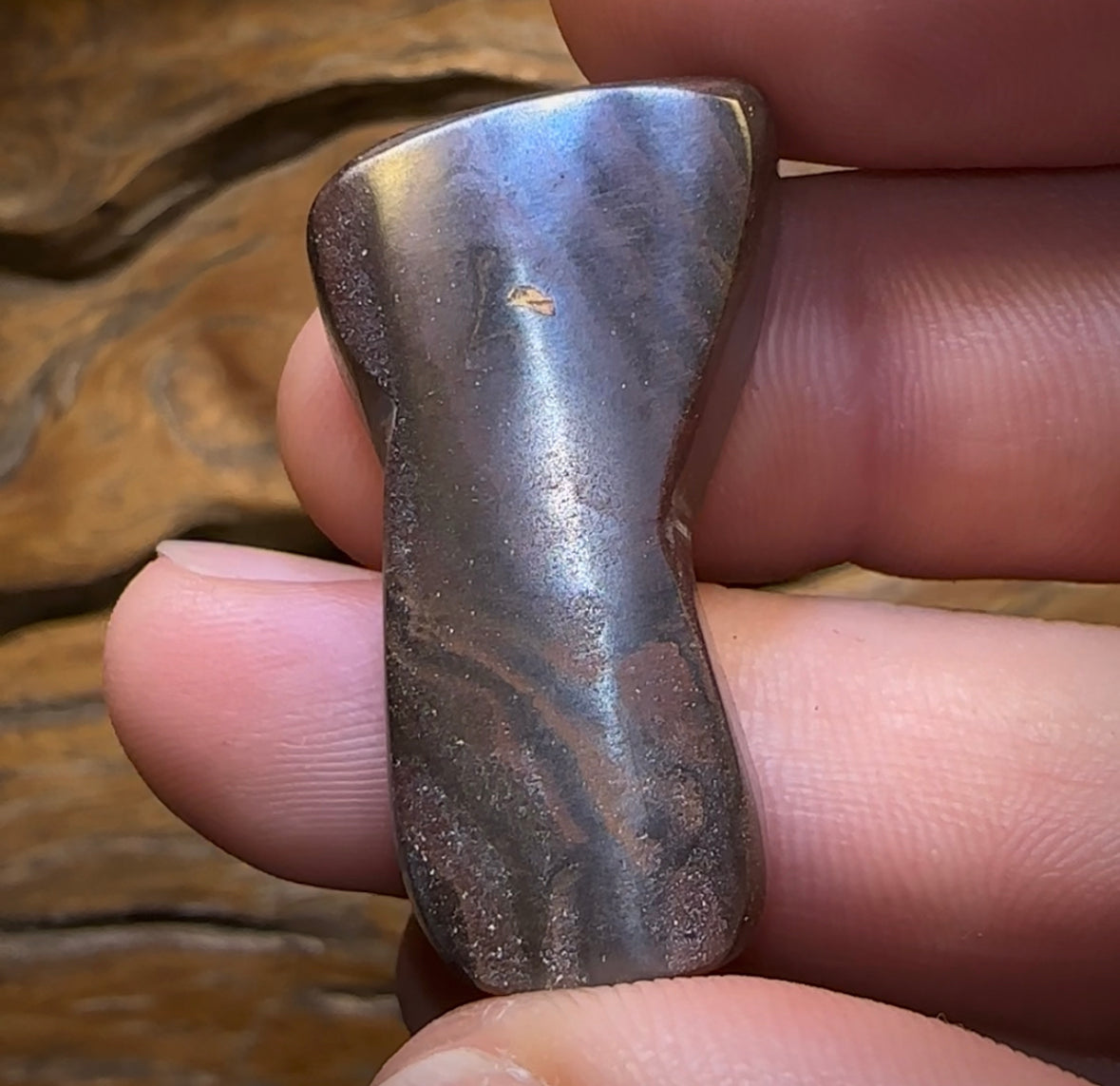 57.5cts - “Sleeping Vesuvius” Queensland Boulder Seam Opal from Winton Picture Stone - Opal Whisperers