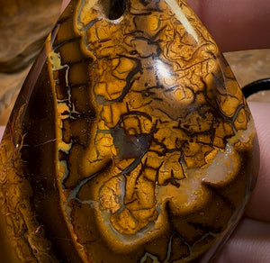2 x HUGE Drilled Boulder Opal Pendant Split Pair w/ Eco Friendly Vegan Cords