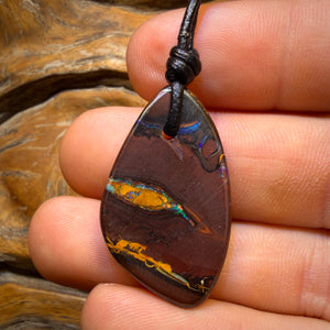 34 x 20mm - Drilled Tribal Queensland Boulder Opal Necklace