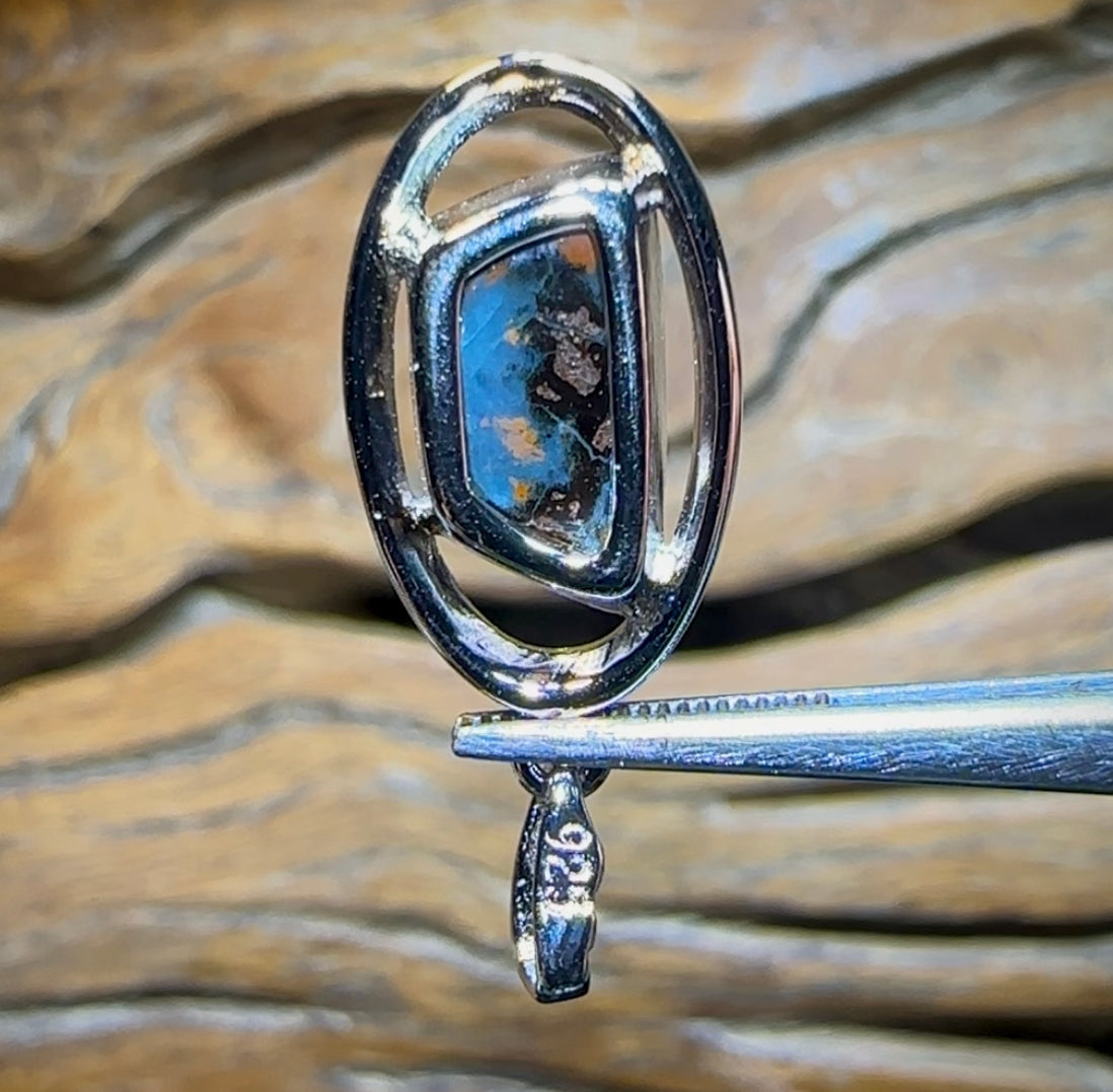 (Purple) Sterling Silver - SOLID Australian Boulder Opal Pendant - Opal Whisperers