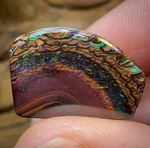 58cts - Yowah Nut Opal Polished Specimen. Tribal Pattern