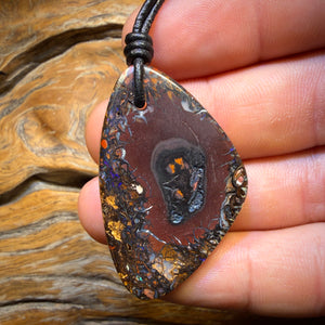 43 x 27mm - Drilled Tribal Queensland Boulder Opal Necklace