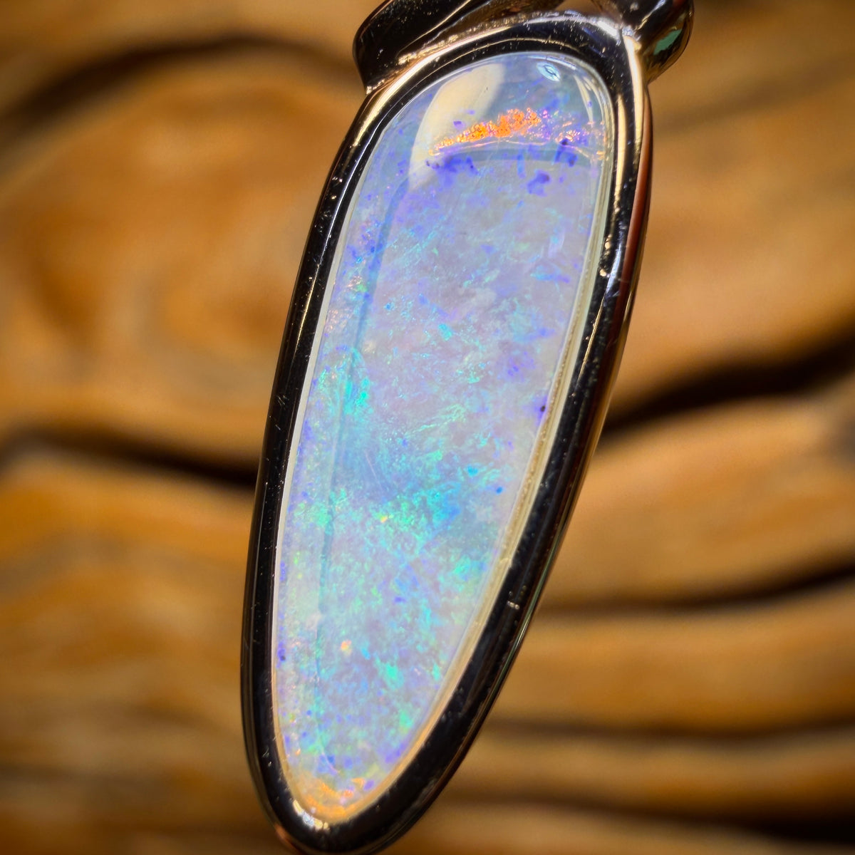 30% Off Card! Sterling Silver - Solid South Australian Crystal Opal Pendant