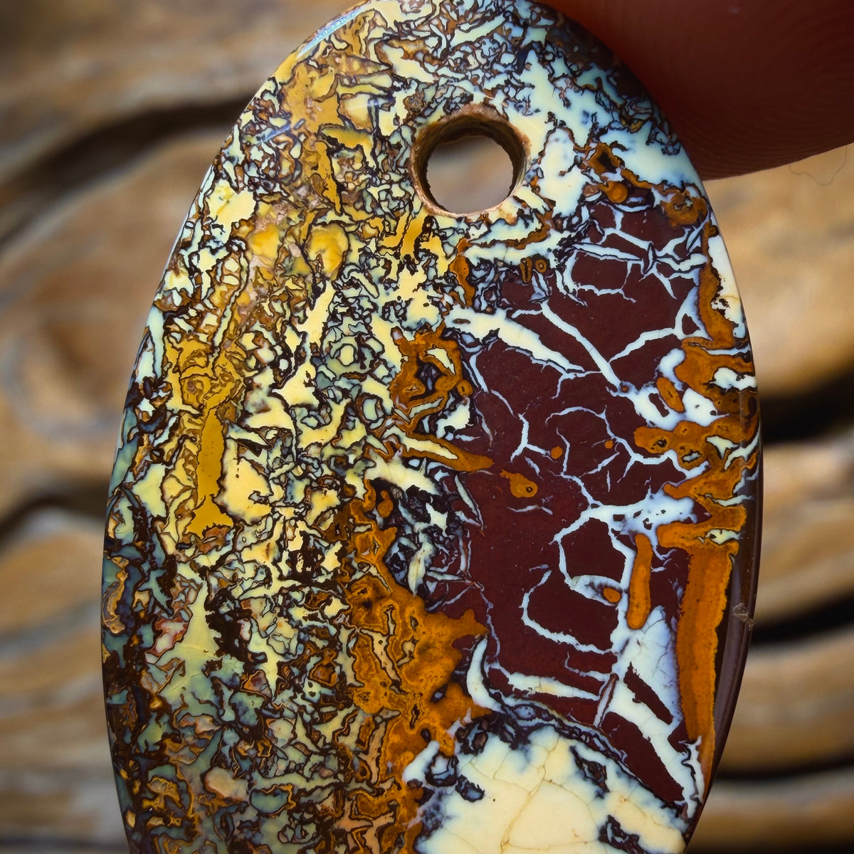 35 x 20mm - Awesome Art Of Opal Style Drilled Tribal Queensland Boulder Opal