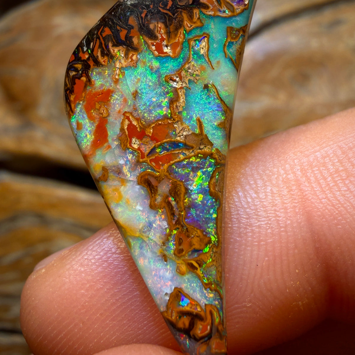 19.8cts - Top Tribal Queensland Boulder Opal from Yowah. Double Sided