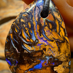 31 x 21mm - Drilled Tribal Queensland Boulder Opal Necklace