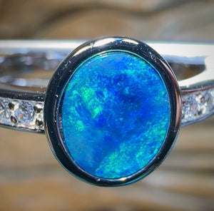 St. Silver - Queensland Boulder Opal Doublet Ring - Opal Whisperers