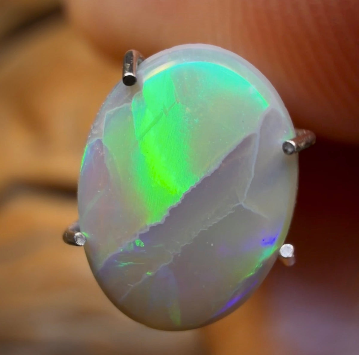1.2cts - Lightning Ridge Solid Dark Opal Harlequin Type Rolling Flag Stone