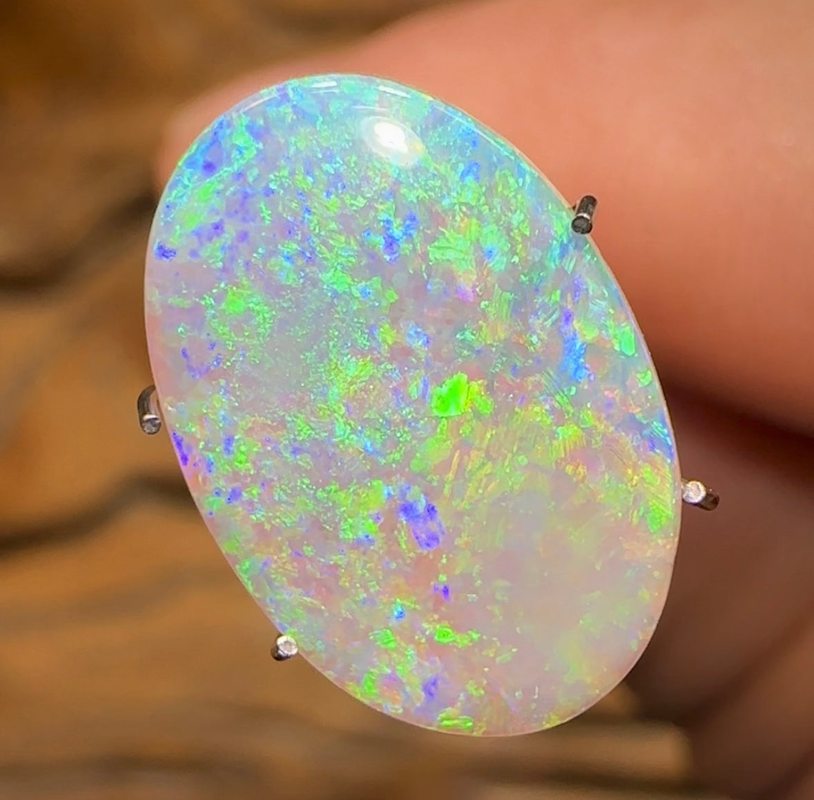 3cts - Australian Semi Black Opal from Lightning Ridge - Opal Whisperers