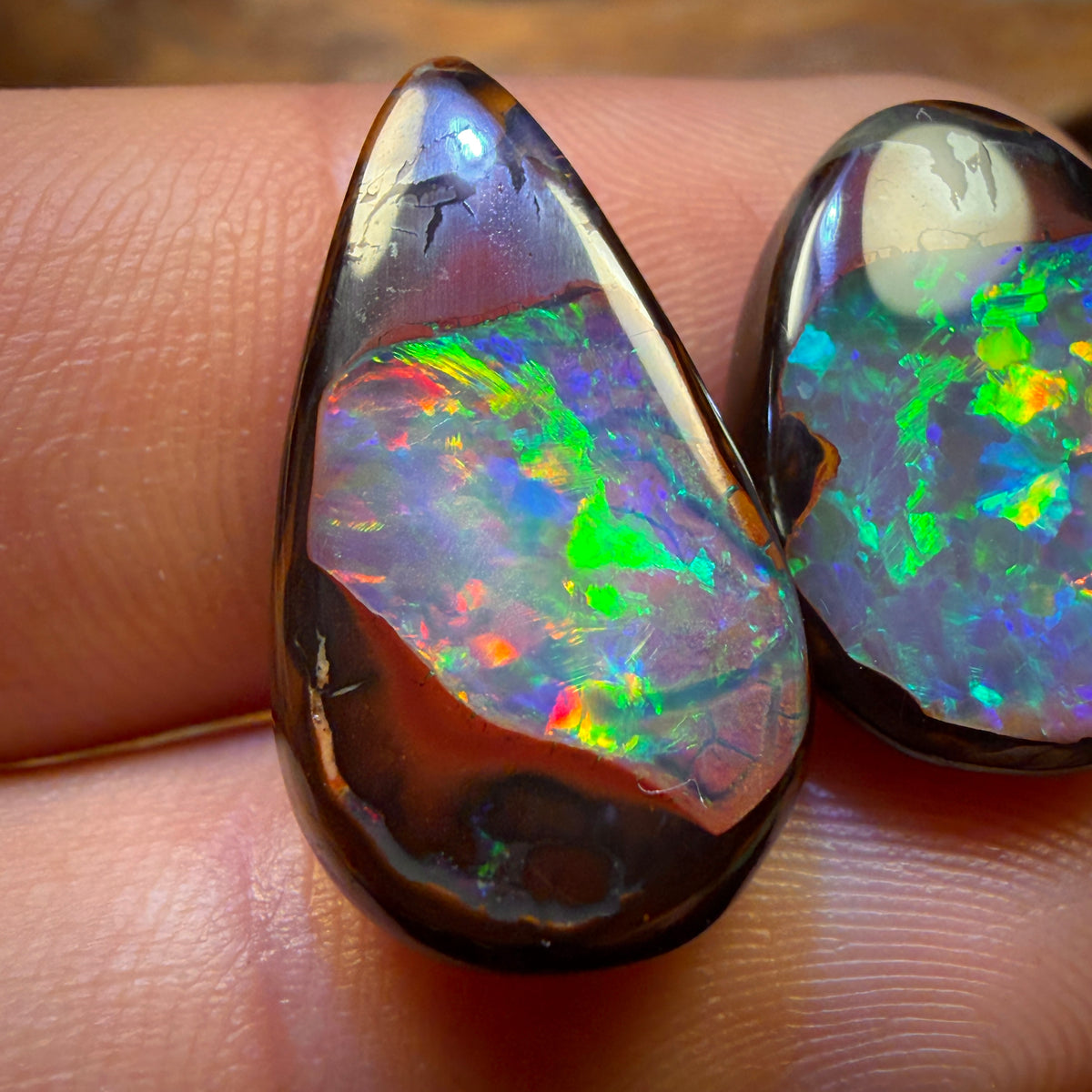 “Set in Stone” - Private Collector Acquisition- “The Quintessential” 21.9cts - Yowah Nut Crystal Centre Opal Pair