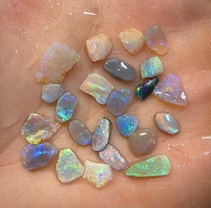 14.7cts - Lightning Ridge Black Opal Rough/Rubs - Opal Whisperers