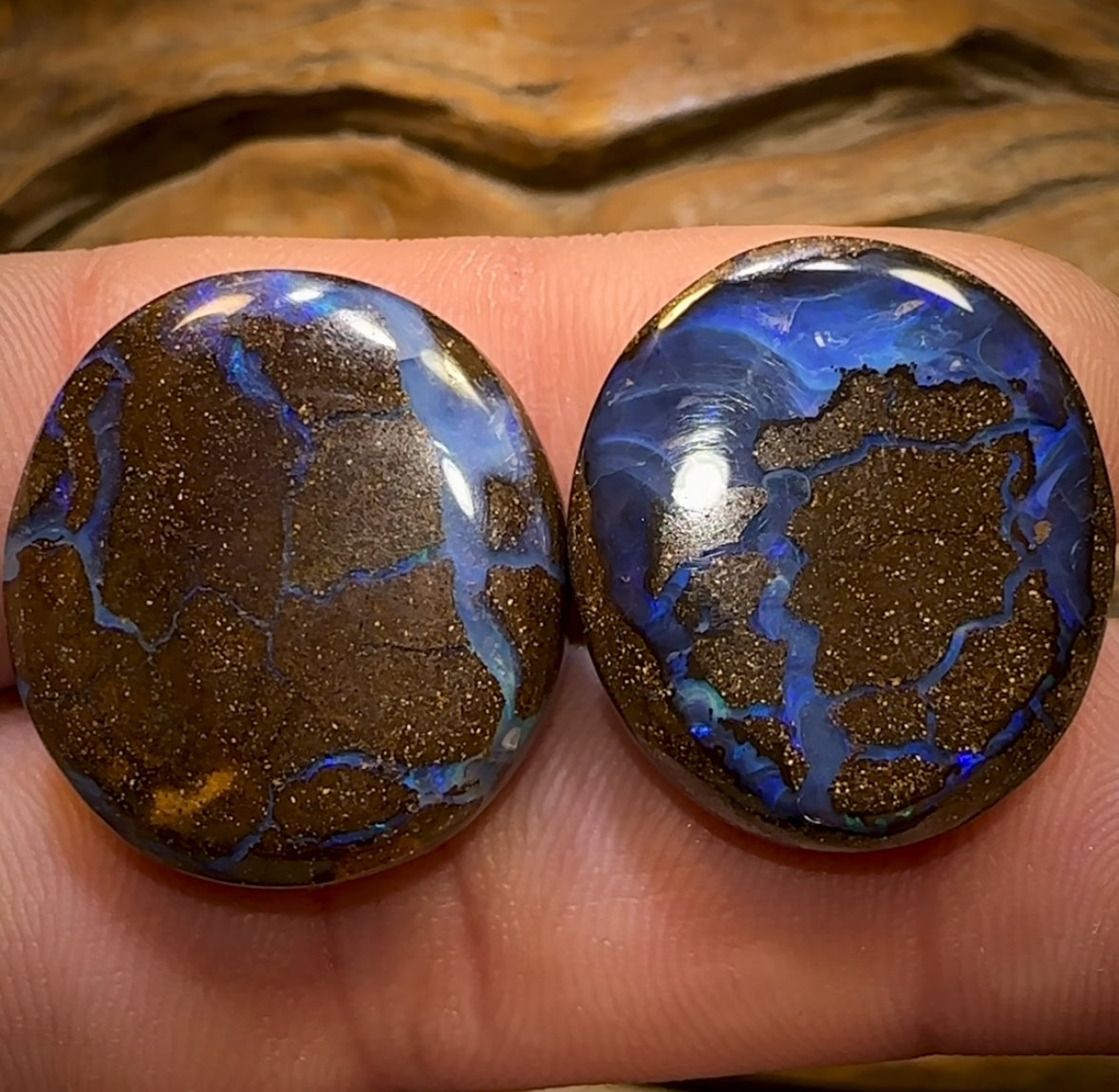 72.9cts - Australian Boulder Seam Opal Pair