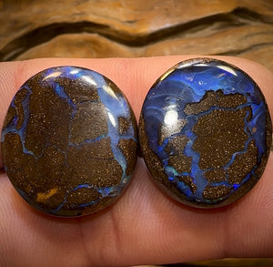 72.9cts - Australian Boulder Seam Opal Pair