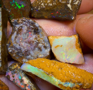 🔒107.8cts - 11x Australian Boulder Opal Rough Parcel