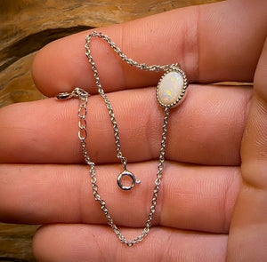 ALL NEW Sterling Silver - Solid South Australian White OPAL BRACELET