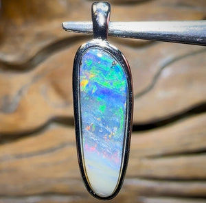 Sterling Silver - SOLID Australian Queensland Boulder Opal Pendant