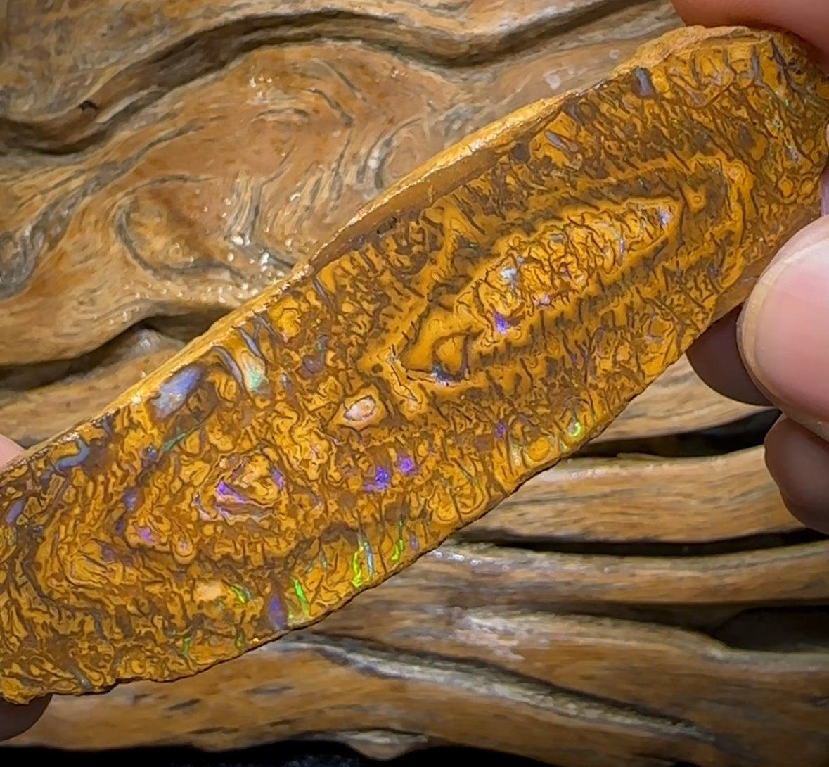 85g - Queensland Boulder Opal Rough Slab Pair - Opal Whisperers