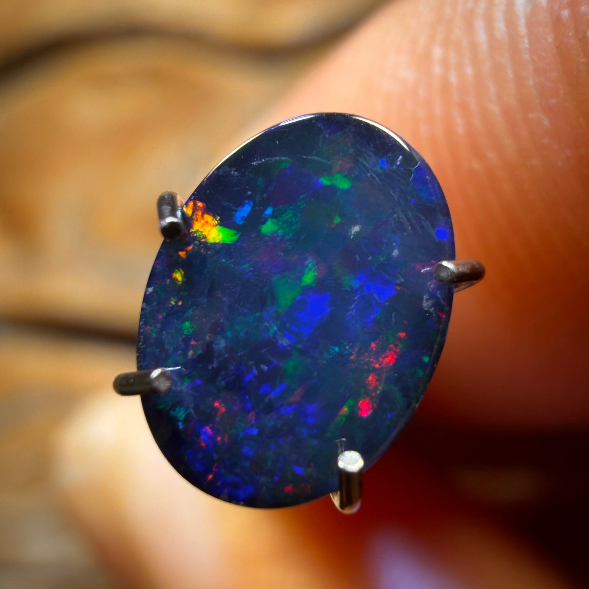 0.75cts - Australian Black Boulder Opal Doublet