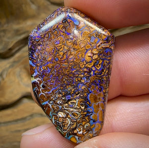 48.3cts - Double Sided Yowah Nut Opal. Ultimate Art Tribal Pattern