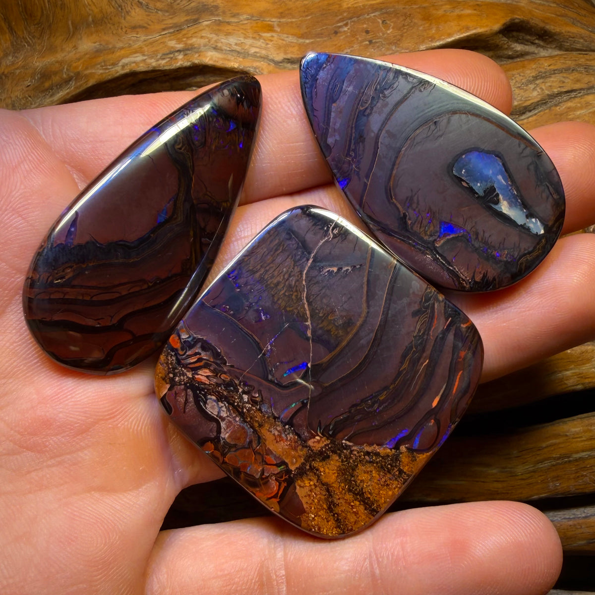 Half Price Card! 267.6cts - Yowah Nut Tribal Opal Trio Parcel. Australian Opal