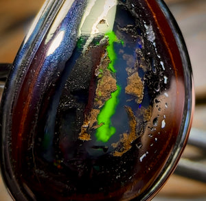 KERNEL MUMMY Sterling Silver - Super Rare Solid Yowah Nut Kernel Opal Ring WOW