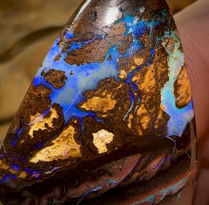 47.2cts - Double Sided Australian Boulder Opal. “Lightning over outback”Landscape Pattern