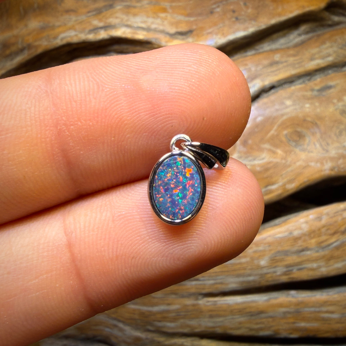 Wild Card! Sterling Silver - Queensland Boulder Opal Doublet Pendant