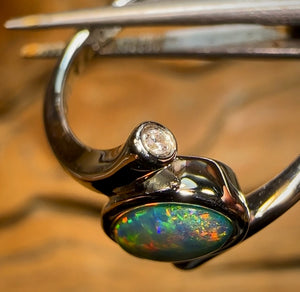 St. Silver - Queensland Boulder Opal Doublet Ring - Opal Whisperers