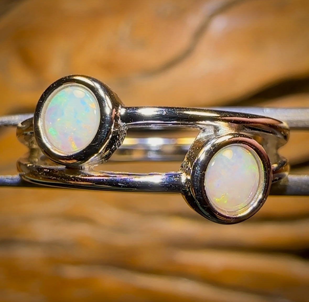 Sterling Silver - South Australian Crystal Opal Ring BARGAIN