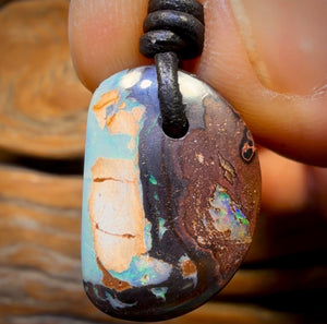 23 x 15mm - Drilled Queensland Boulder Opal Necklace