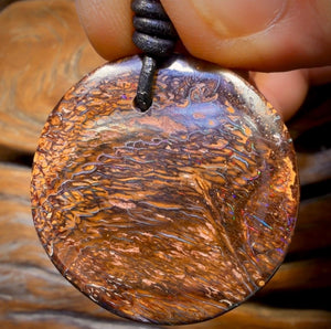 33 x 33mm - Drilled Tribal Queensland Boulder Opal Necklace