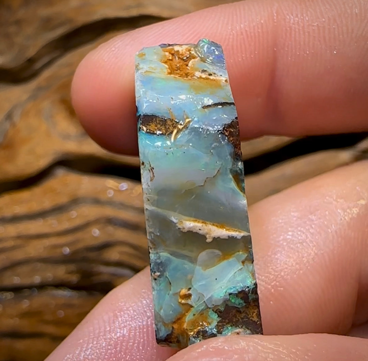 79cts - Australian Boulder Opal Rough Piece. Natural Split - Opal Whisperers