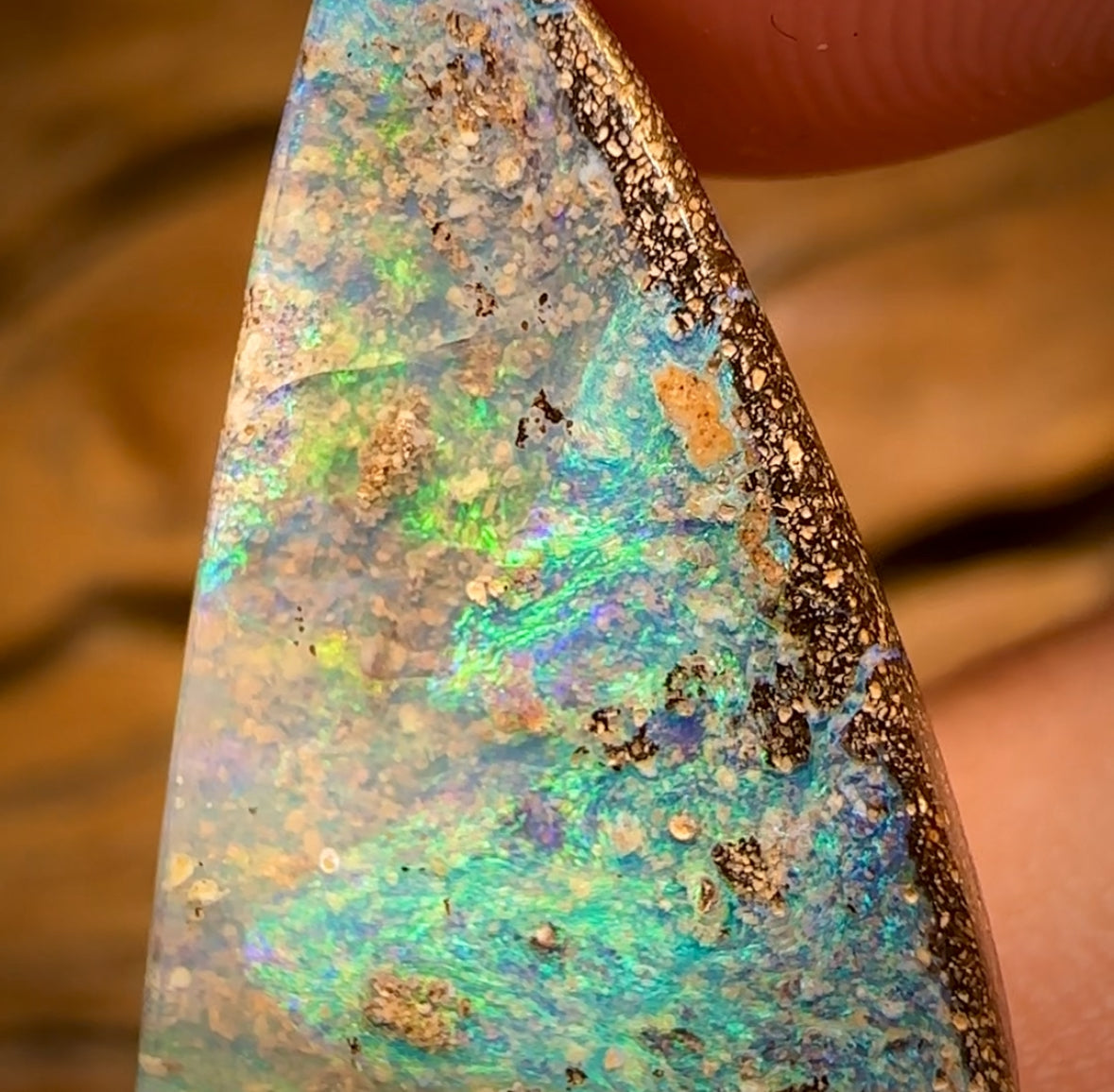 21.7cts - Queensland Boulder Seam Opal. Top Reef Pattern